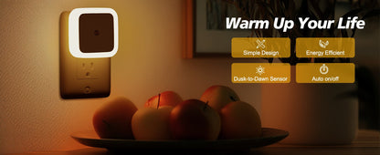 1-8pcs Night Light,Night Lights Plug into Wall,Nightlight Night Light for Adults,Plug in Night Lights,Bathroom Bedroom Soft Whit