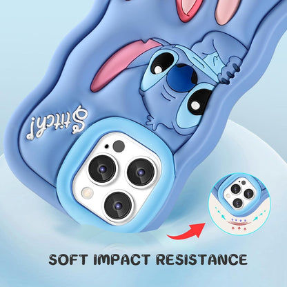 Capa de Silicone Macia com Ponto de Onda para iPhone 16 15 14 13 12 11 Pro Plus mini Max Xs XR 6 7 8 SE