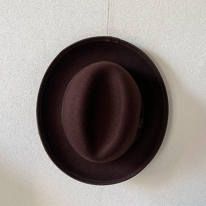 New British Style Wool Felt Fedora Hats for Men Roll Up Brim Homburg Gentleman Church Jazz Hat Party Dress Cap