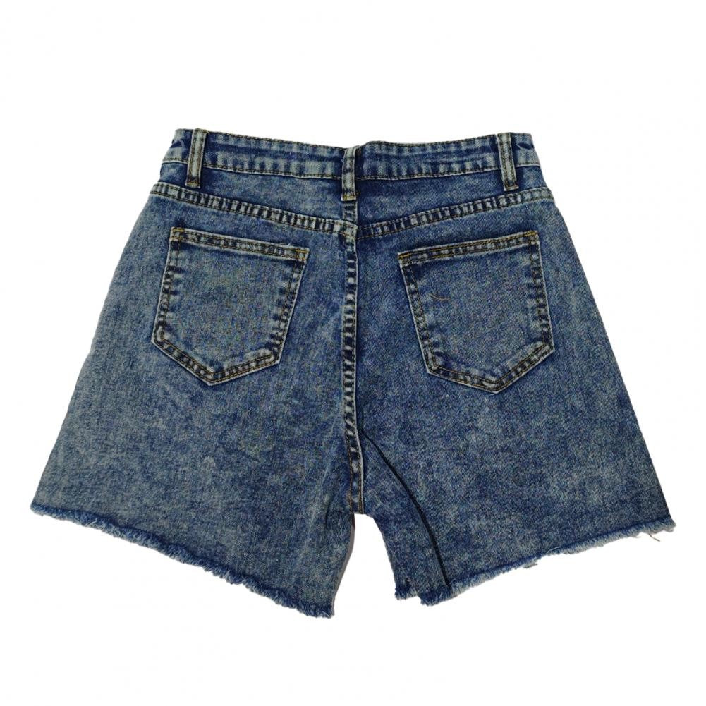 2025 Retro Distressed Ripped Edge Women Shorts High Waist Washed Butt-lifted Slim Fit Side Pockets Casual Club Party Short Pants