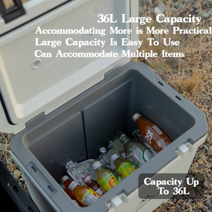 Refrigerador Externo MOUNTAINHIKER 36L com Rodas e Carrinho Incubadora Portátil Caixa Térmica Churrasco Carro Polia Caixa Térmica Caixa Refrigeradora