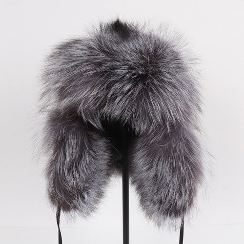 2025 Novo Chapéu Feminino Ushanka Russo de Pele de Raposa Natural Inverno Grosso Quente Orelhas Moda Chapéu Bomber Senhora Gorro Genuíno de Pele de Raposa Real