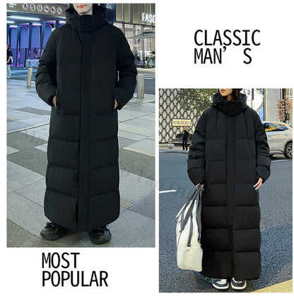 Maxbarley New 90 Goose Down Jacket Men Women Winter Thick Warm Long Knee Over Down Jacket High-quality Lightweight Puffer Coats