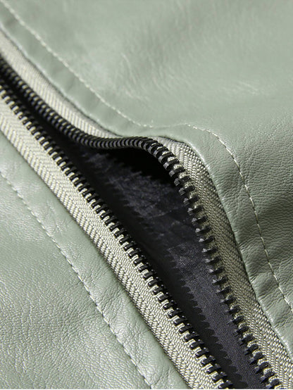 Men's Large Leather Jacket Fashion Collar PU Leather Motorcycle Slimming Cycling Coat New Men Waterproof Leather Jacket