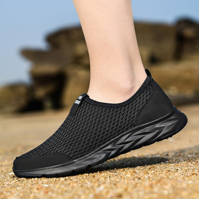 Tênis Masculino YRZL Respirável em Mesh, Casual, Antiderrapante para Uso Externo, Tamanho Grande, Loafer Leve para Caminhada, Calçado Masculino de Tênis