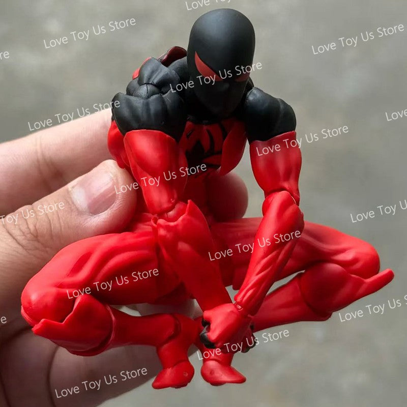 Original Mess Toys Spider Figure Black Suit Neighbor Symbiote Scarlet Spider Kaine Parker Black Red Spider Action Figure Toys