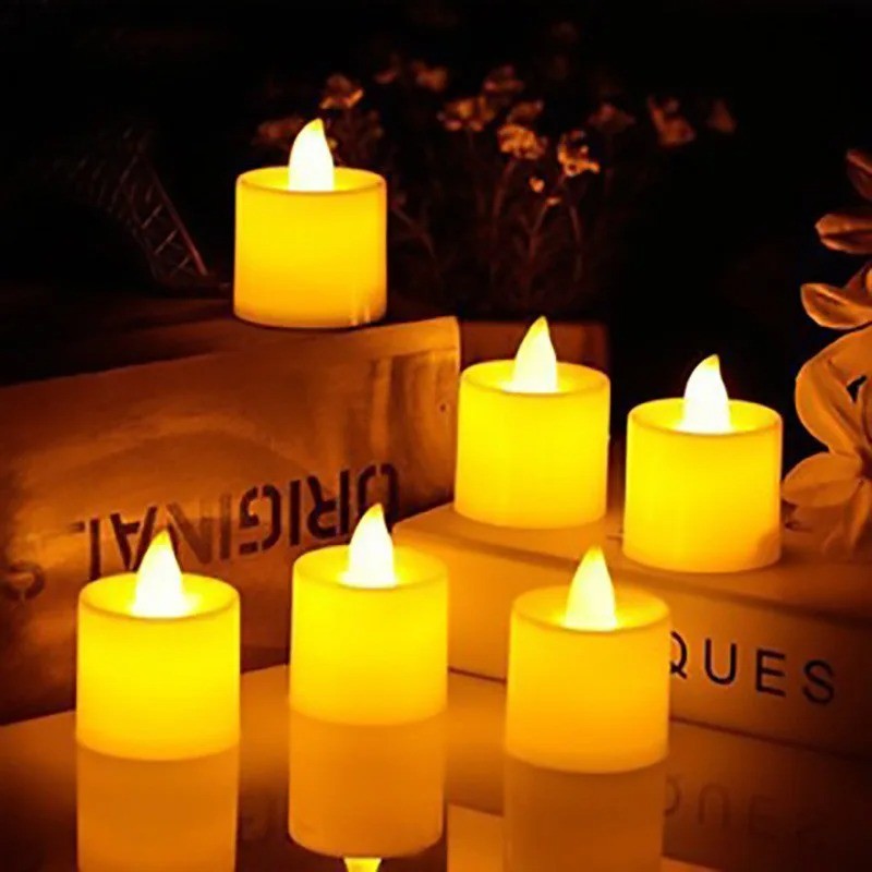 Flameless LED Electronic Candle Lights with Battery Tealight Candles Lamp Lighting for Christmas Wedding Birthday Party Decor