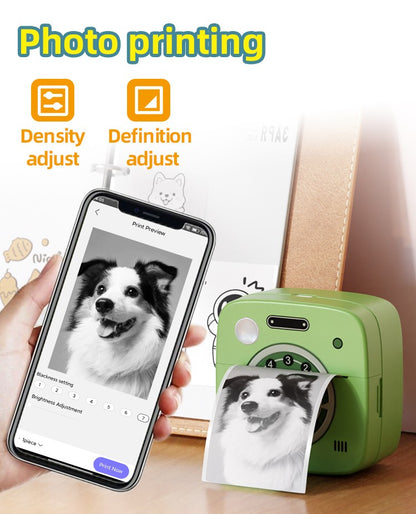 Impressora de bolso fotográfica M1 com 2 rolos para iOS Android Bluetooth Mini impressoras térmicas de adesivos para escritório, cozinha e escola