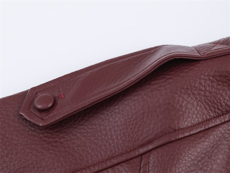 Women's Jacket Fall 2025 New Black Long Sleeve Pebble Faux Leather Jacket Motorcycle Style Personality Fashion