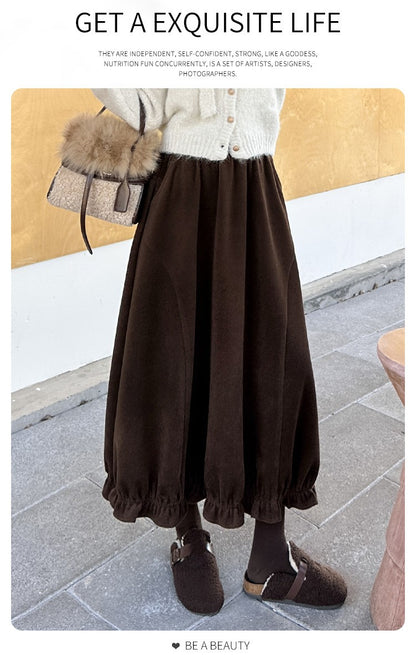 LOUISYAO Sweet Vintage Bouquet Skirt 2025 Winter Skirts Ofice Lady Fashion Premium  Senior Exquisite Long Women's A-Line Skirt