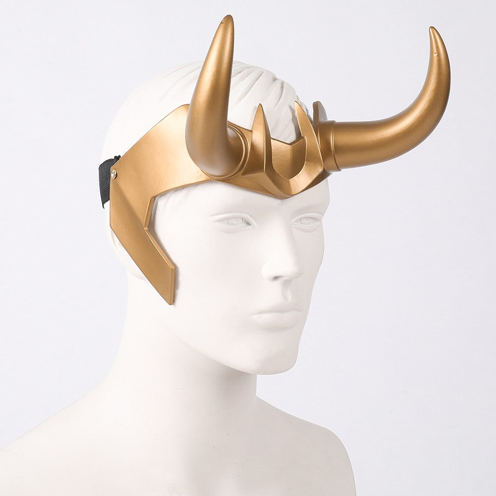 Ragnarok Loki Helmet Horns Latex Crown Mask Halloween Cosplay Costume Props for Adult Men Women Anime