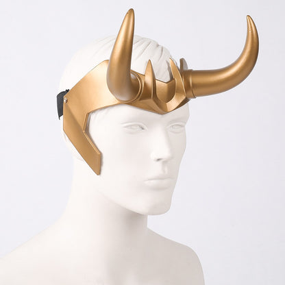 Ragnarok Loki Helmet Horns Latex Crown Mask Halloween Cosplay Costume Props for Adult Men Women Anime