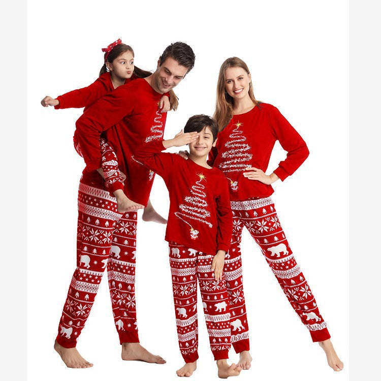 New Family Christmas Pajamas Mom Dad Kids Matching Clothing Set Baby Dog Romper Pjs Soft Loose 2 Pieces Suit Homewear Xmas Look