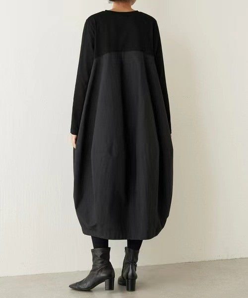 2023 Autumn/Winter New Arrival Japanese Korean Style Leisure Knit Long Sleeve Round Neck Dress Stock Available