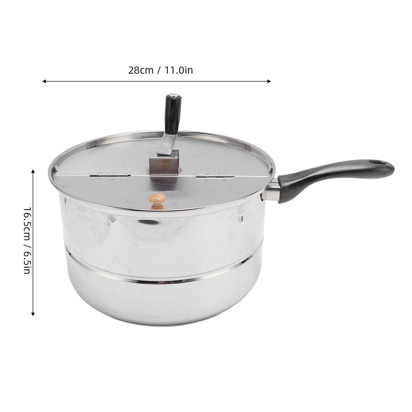 Stovetop Popcorn Maker Stainless Steel Popcorn Popper with Hand Crank Popcorn Pot for Gas Electric Heating