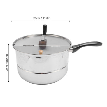 Stovetop Popcorn Maker Stainless Steel Popcorn Popper with Hand Crank Popcorn Pot for Gas Electric Heating