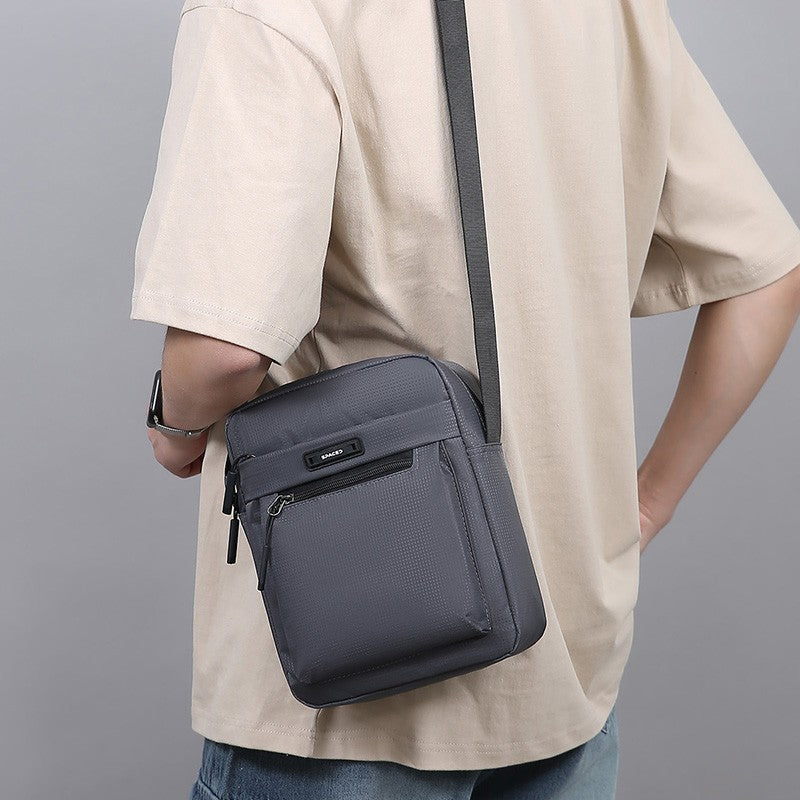 Men's Multifunctional Shoulder Bag Water-Resistant Briefcase Durable Oxford Cloth Business Tote with Multiple Compartments