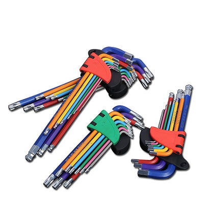 Conjunto de Chaves Soquete Allen 1.5-10mm Chave Torx Estrela Dupla-Ponta L Colorida Chave Allen Hexagonal com Ponta Esférica Ferramentas Manuais de Reparo Chave Universal