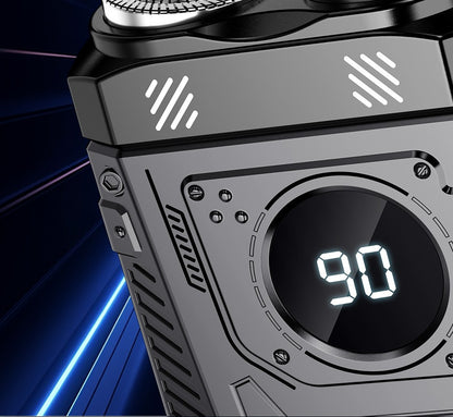 Powerful Dual Blade Mini Electric Smart Shaver Digital Display Beard Trimmer Tool 36Db Household& Car