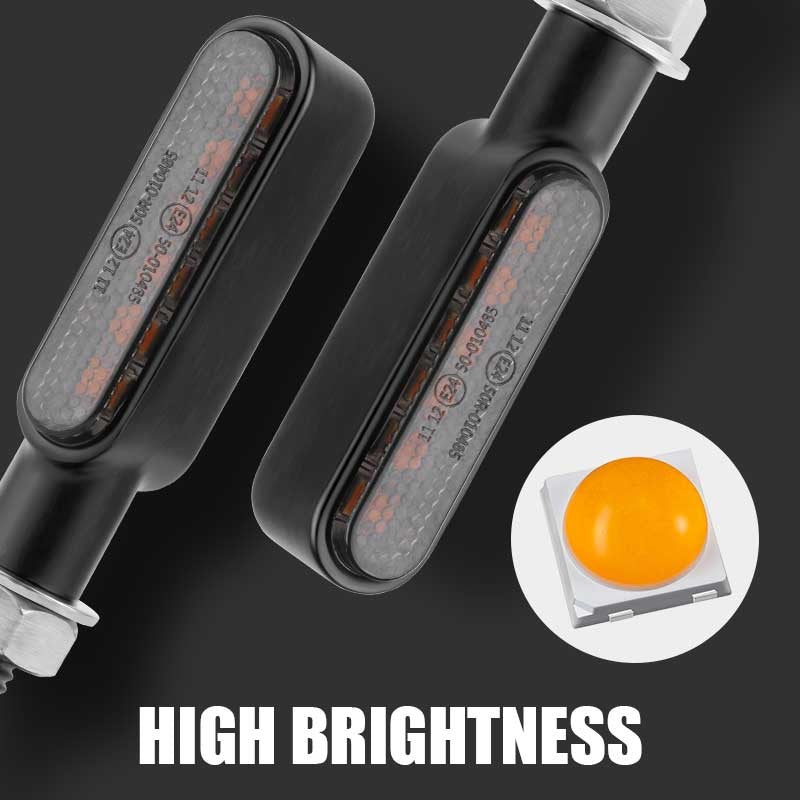 BLALION Mini Motorcycle LED Turn Signal Lights Amber Flashing Light Blinker Turn Signal Lamp 12V Moto Indicator Lamp Accessories