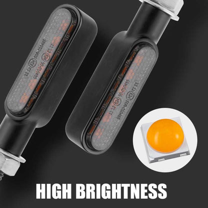 BLALION Mini Motorcycle LED Turn Signal Lights Amber Flashing Light Blinker Turn Signal Lamp 12V Moto Indicator Lamp Accessories