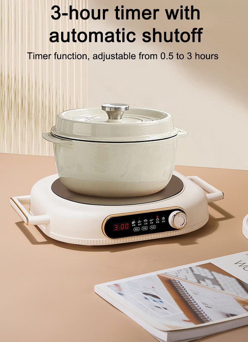 Electric Ceramic Infrared Heating Furnace Magnetic Waterproof Induction Cooker Hob Hot Pot Stir-Fry Stove Timer Heater Cooktop