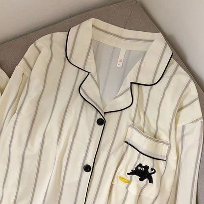 Cartoon Dog Letter Plaid Print Pajama Sets for Women Plus Size Sweet Cute Harajuku Style 2PC Set Sleepwear Autumn New Homewear