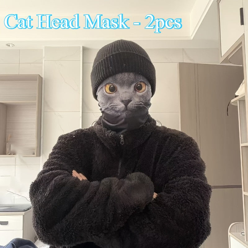 Breathable Ultra-fine Mesh Cute Cat Cosplay Mask,A Uniquely Humorous Head-worn Mask,Carnaval Mask,For Parties and Holiday Events