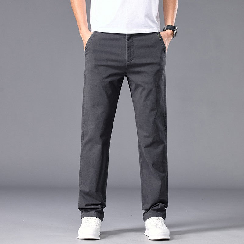 New Casual Pants Men Straight Fit Stretch Autumn Chino Trousers Male Formal Work Business Dress Khaki Fashion Spring Pants