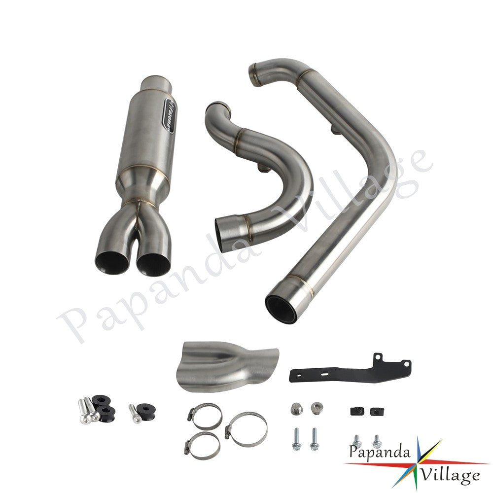 Motorcycle 2-into-1 Exhaust Pipe Muffler For Harley M8 Softail Low Rider S ST Fat Street Bob Standard Slim Deluxe FXLR 2018-2025