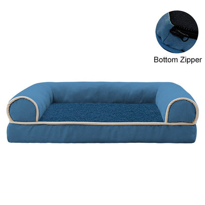 Cama para Cães de Inverno Sofá Cama Pet Profunda Espuma de Memória Filhote de Cachorro Pelúcia Macia Cama Confortável Média Grande Quadrada Tapete Grosso Quente Canil