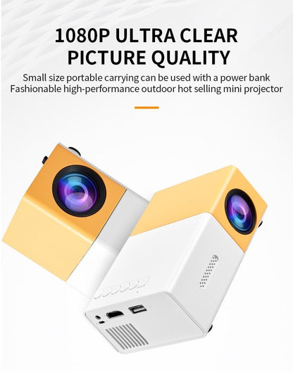 Poderoso Mini Projetor Nativo HD Portátil Suporta Conexão HDMI USB