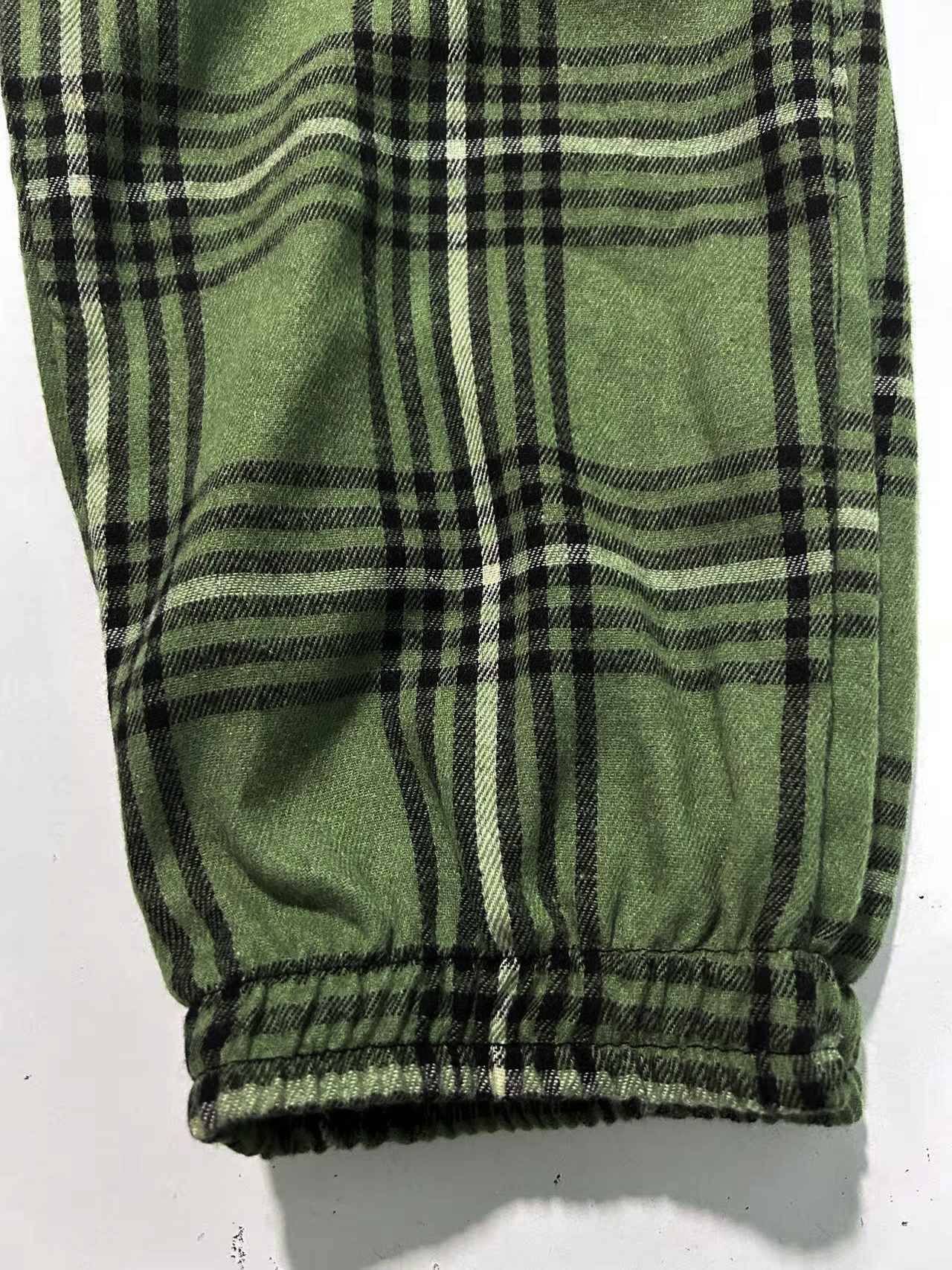 Calças Masculinas Xadrez com Punho Calças de Pijama Confortáveis para Estilo Relaxado