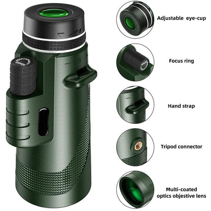 Telescópio Portátil Zoom HD 5000M Dobrável de Longa Distância Mini Potente para Caça Esportes Acampamento ao Ar Livre Viagem