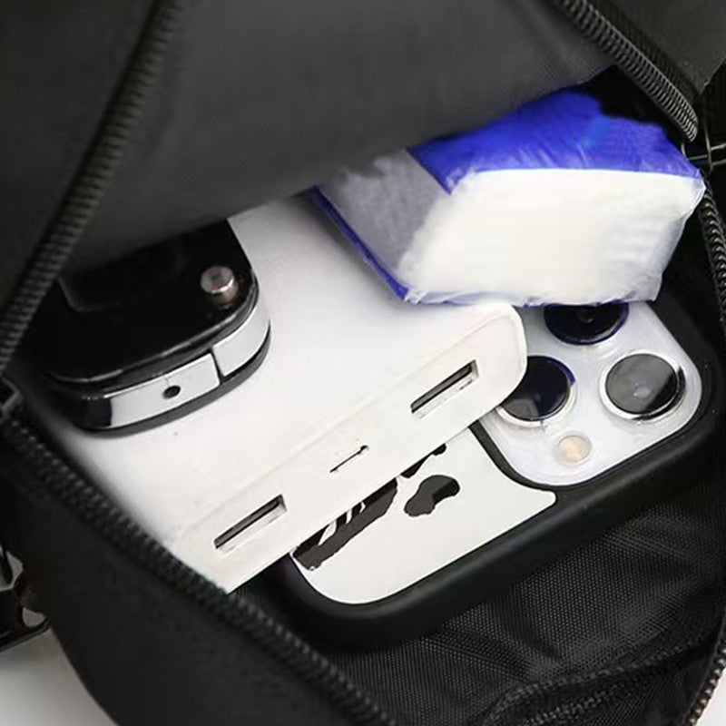 Men's Bag, Available in Single Shoulder or Cross-Body Design, Suitable for Daily Use during School Made of Nylon Material