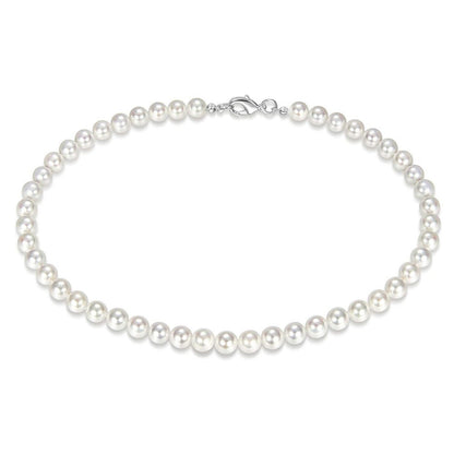 Colar Elegante de Pérola Branca Artificial 1 Peça Gargantilha Corrente de Contas para Homens e Mulheres Presente de Joia da Moda
