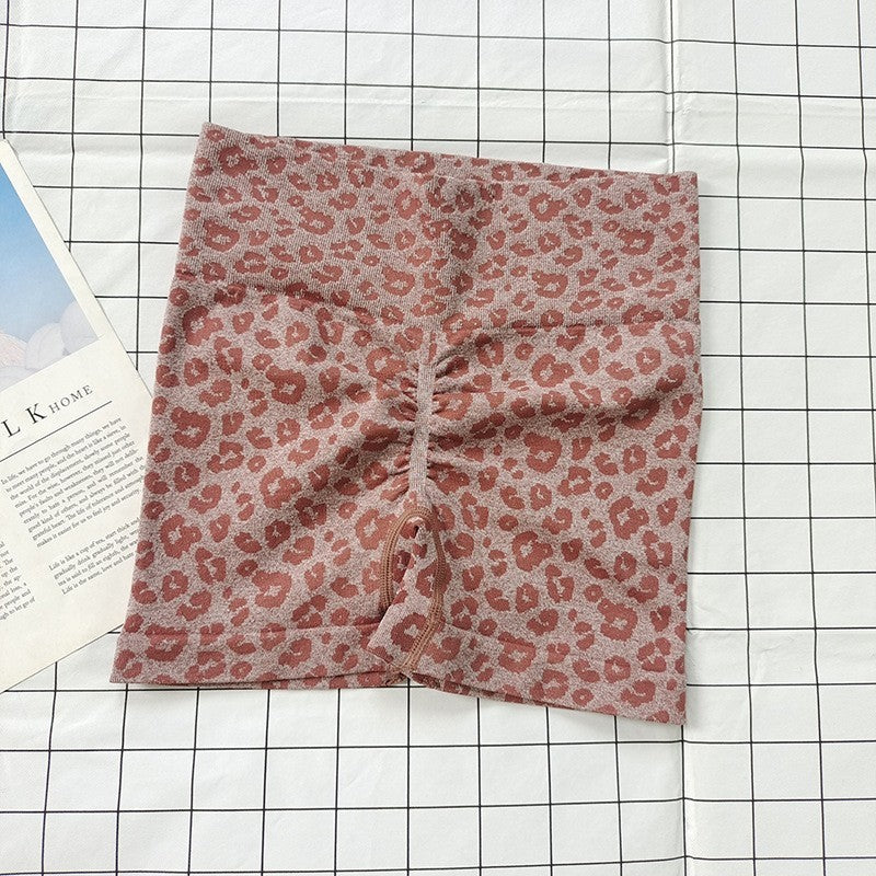 Women's Leopard Print High-Waisted Biker Shorts-Peach Butt-Lifting,Slim-Fit,Quick-Drying,Stretchy for Running,Yoga & Fitness