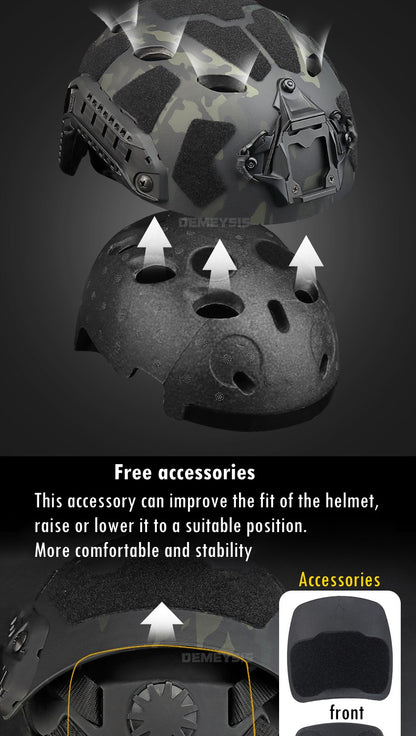 Tactical Fast Helmet Airsoft CS Game Helmets Outdoor Sports Hunting Shooting Paintball Head Protective Gear