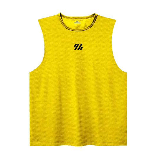 Mens Running Sleeveless Sport Tank Tops Gym Bodybuilding Fitness Workout Muscle Vests Mesh Cool Breathable Quick Dry T-Shirts