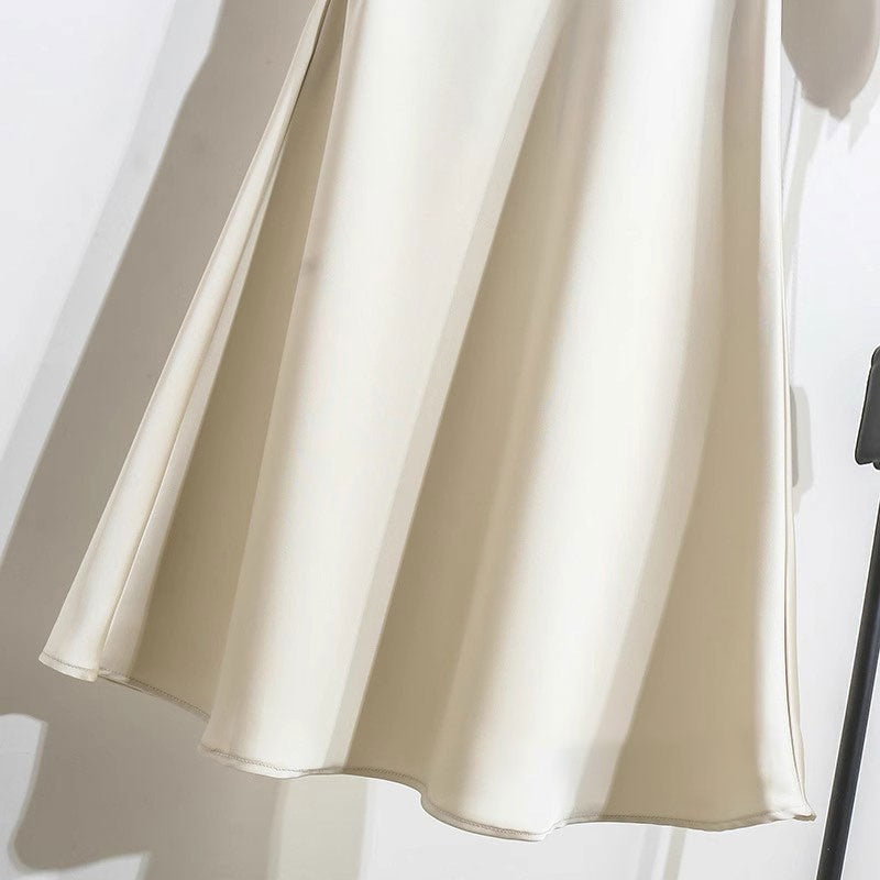 Women Satin Fishtail Skirts Fashion Streetwear Female Elastic High Waist Skirts Solid Color Summer Ladies Slim Silk A-line Skirt