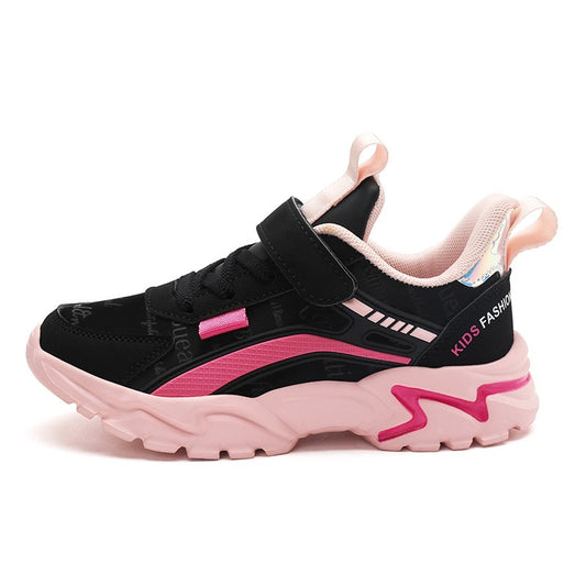 Girls Sneakers Lightweight Athletic Comfortable Shoes with Velcro Closure Kids Non-Slip Casual Walking Running Sports Shoes