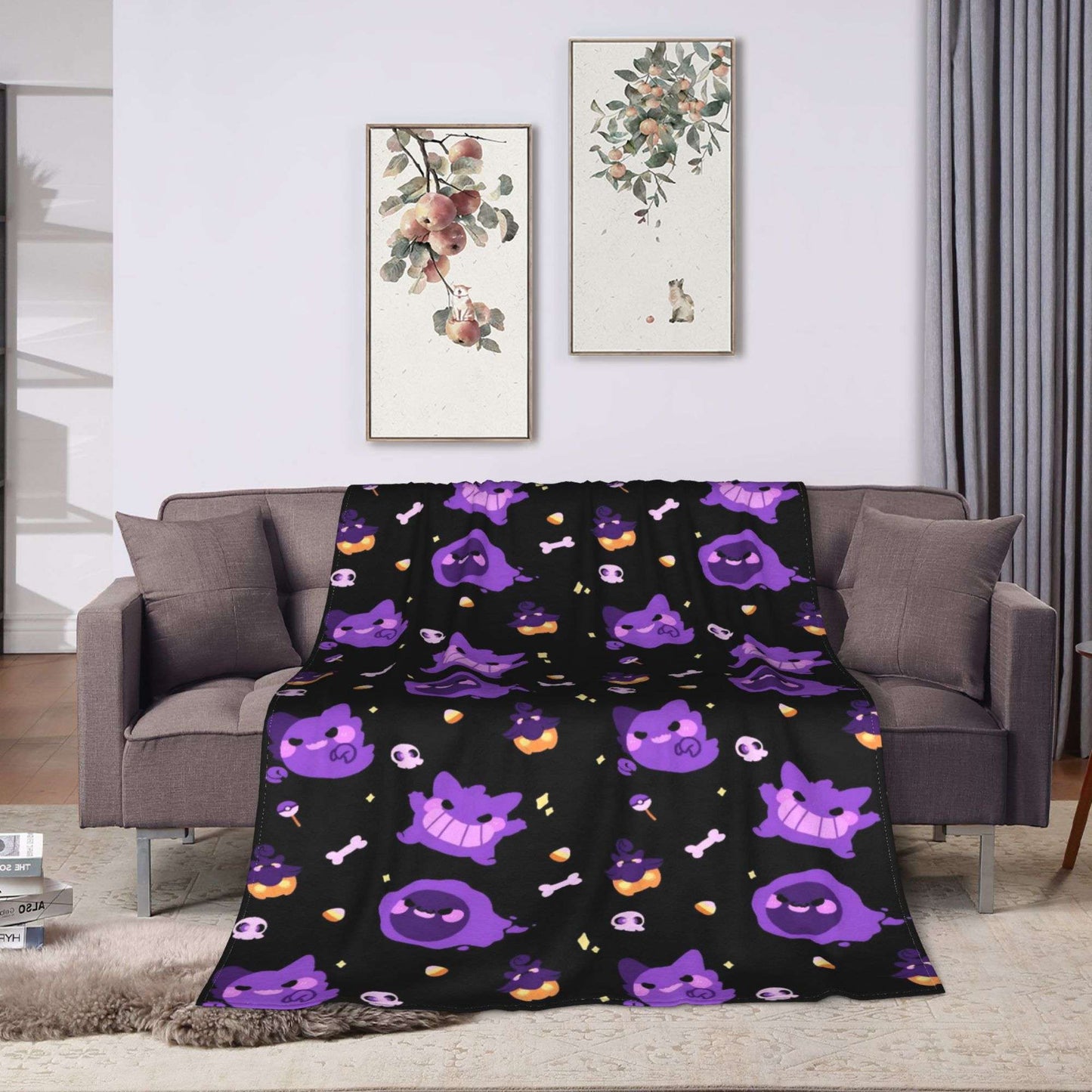 Cobertores Gengar Mantas De Pelúcia Novas Super Quentes Para Meninas Meninos Sofá Cadeira Flanela Colcha Protetor De Cama