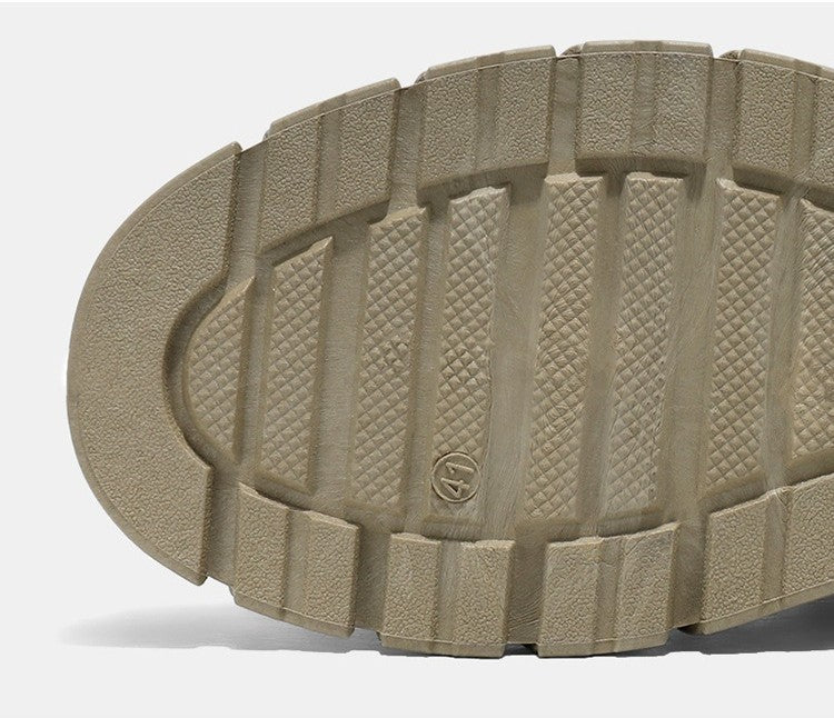 2025 new men's retro high top work boots, anti slip and durable hiking shoes, comfortable tactical desert outdoor men's shoes