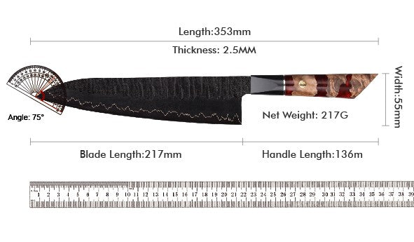 1-6 PCS Kitchen Knife 67 Layers Damascus Steel 10Cr15CoMoV core Kitchen Chef Slicing Utility Paring Knife Set mesh resin Handle