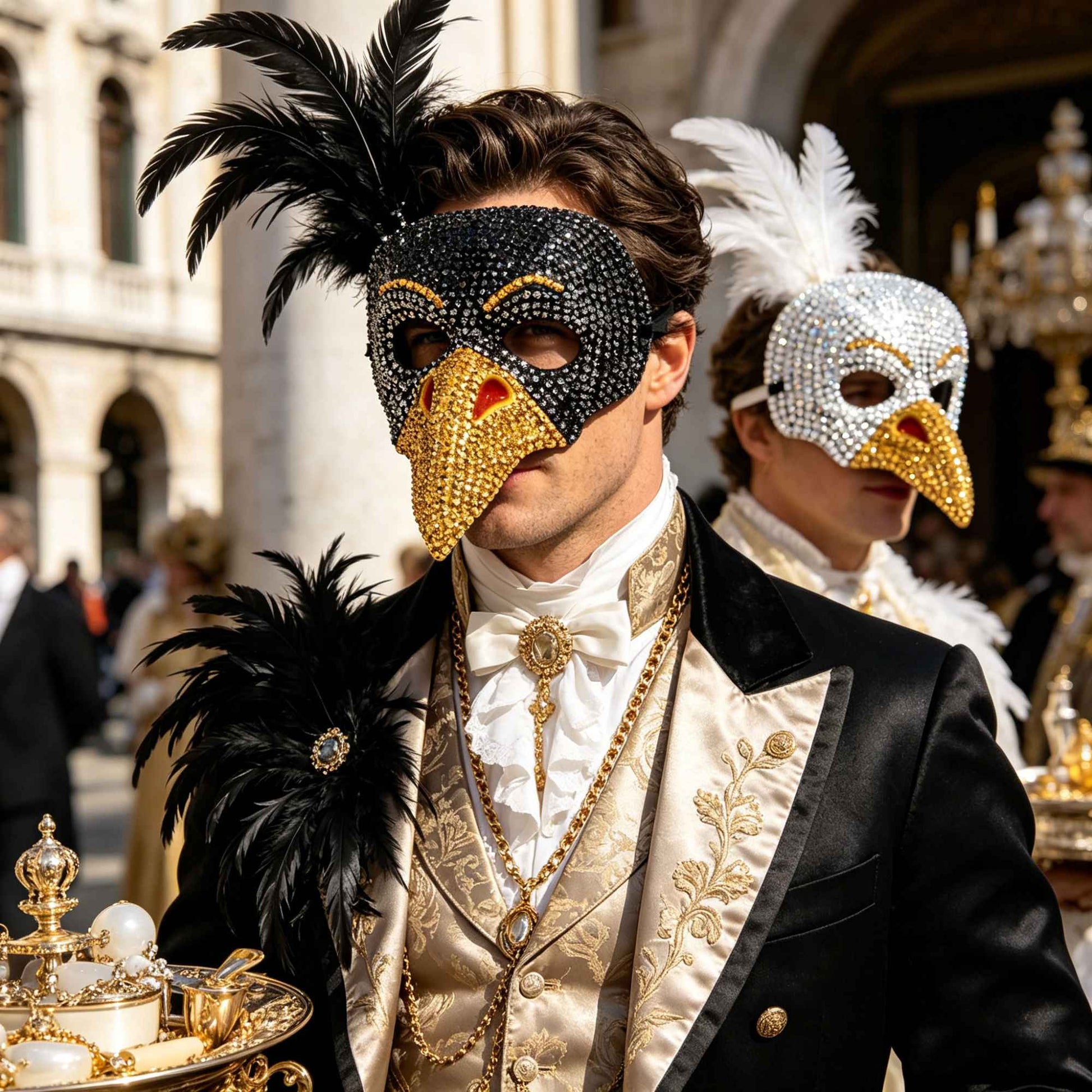 Steampunk Gothic Bird Beak Mask Full Rhinestone Craft Retro Venetian Style Halloween Masquerade Wedding Party Diamond Mask