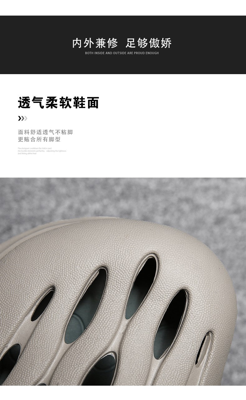 Summer Men's Fashion Beach Sandals Clogs Thick Sole Slipper Waterproof Anti-Slip Sandals Flip Flops Non-slip Soft EVA Hole Shoes