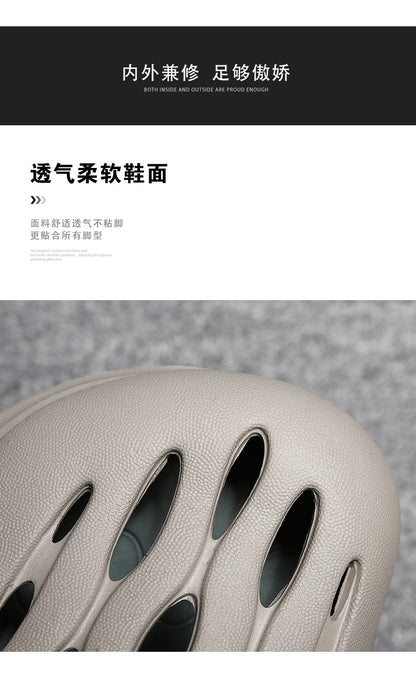 Summer Men's Fashion Beach Sandals Clogs Thick Sole Slipper Waterproof Anti-Slip Sandals Flip Flops Non-slip Soft EVA Hole Shoes