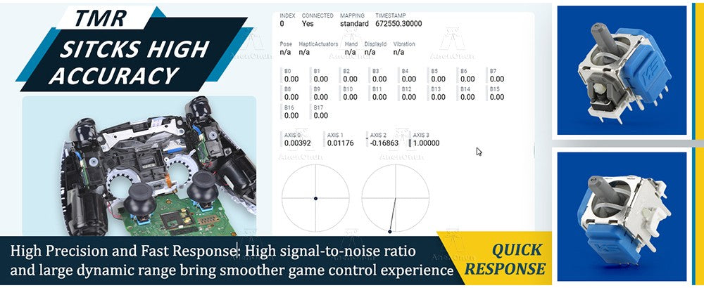 TMR Electromagnetic Joystick for PS5 Controller Thumbstick No-Drift Upgrade Replacement Kit Gamepad 3D Analog Sensor Accessories