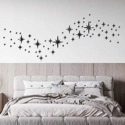 3D Star Mirror Wall Sticker Large Medium and Small Combination Acrylic Mirror Wall Sticker Home Living Room Wall Decorations