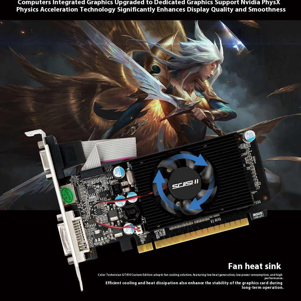 Placa de Vídeo SEJISHI GeForce GT730 Placas Vga 4GB DDR3 128Bit Placa Gráfica de Computador NVIDIA Game PC GT 730 4GD3 HD DVI